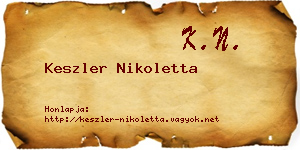 Keszler Nikoletta névjegykártya